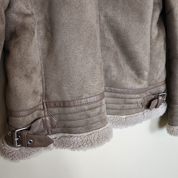 Zara Taupe Shearling Jacket - Picture 12 of 16